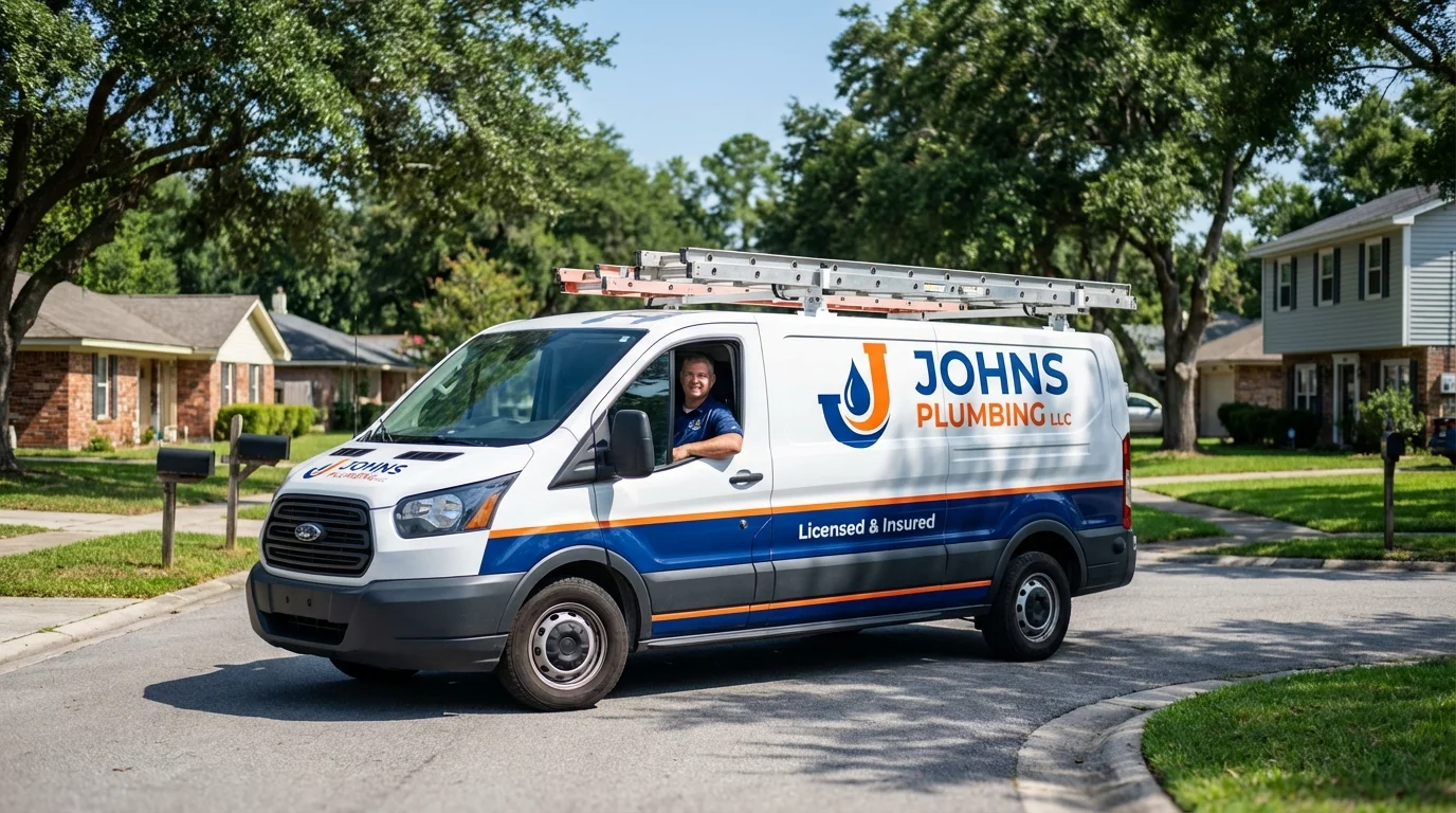 Johns Plumbing LLC service van in Anacortes, WA