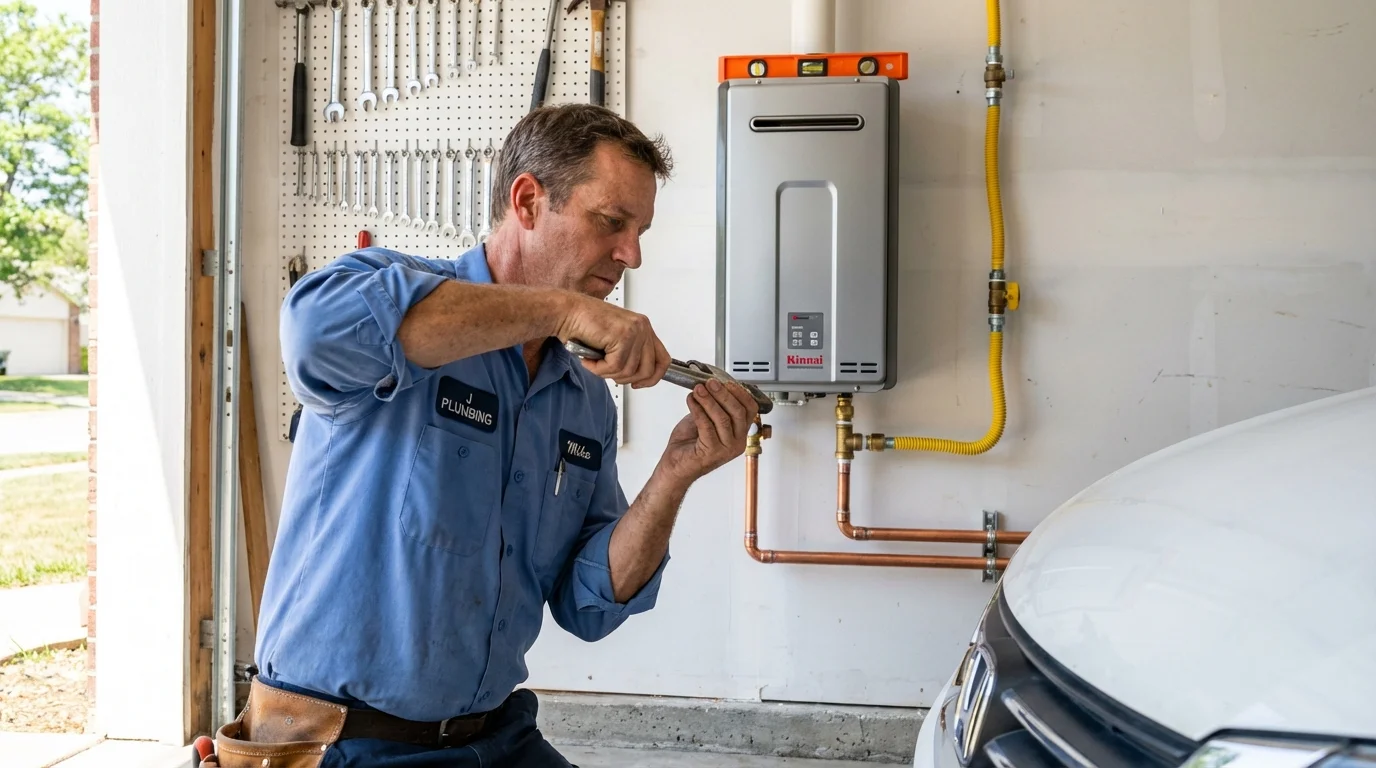 Tankless water heater installation by a Johns Plumbing LLC plumber in Anacortes